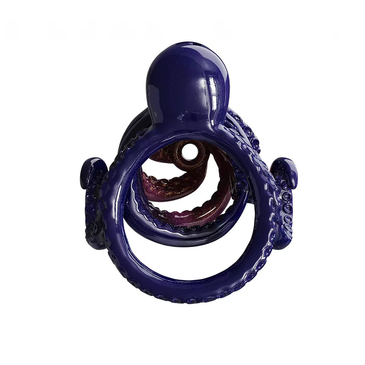 Rückansicht des sternenvioletten Octopus-Peniskäfigs mit Basisring