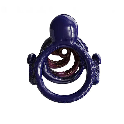 Rückansicht des sternenvioletten Octopus-Peniskäfigs mit Basisring