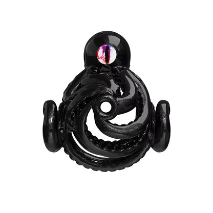 Schwarzer Octopus-Peniskäfig mit Tentakeldesign, Ansicht von vorn