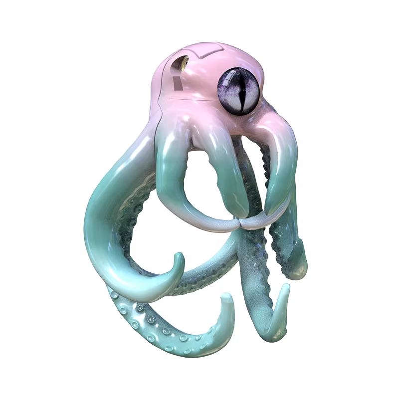 Heller Oktopus in Schrägansicht