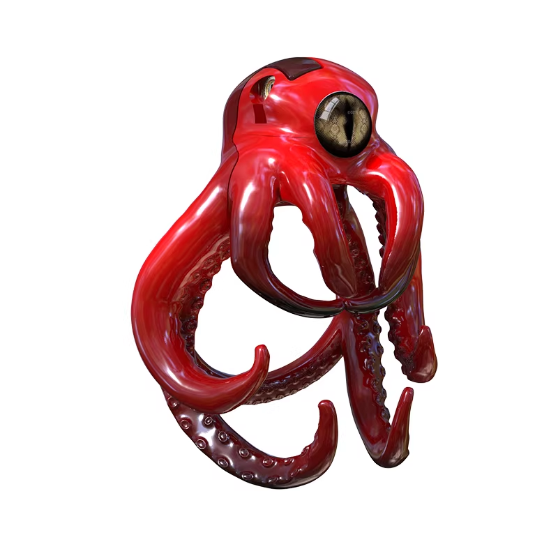 Roter Oktopuskäfig schräg