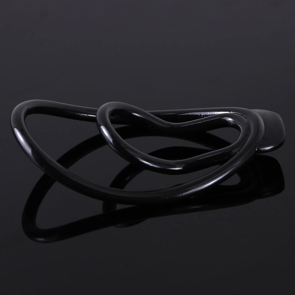 Seitliche Ansicht des schwarzen Clips