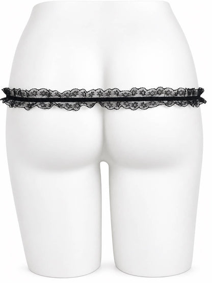 Schwarze Lolita-Spitze von hinten