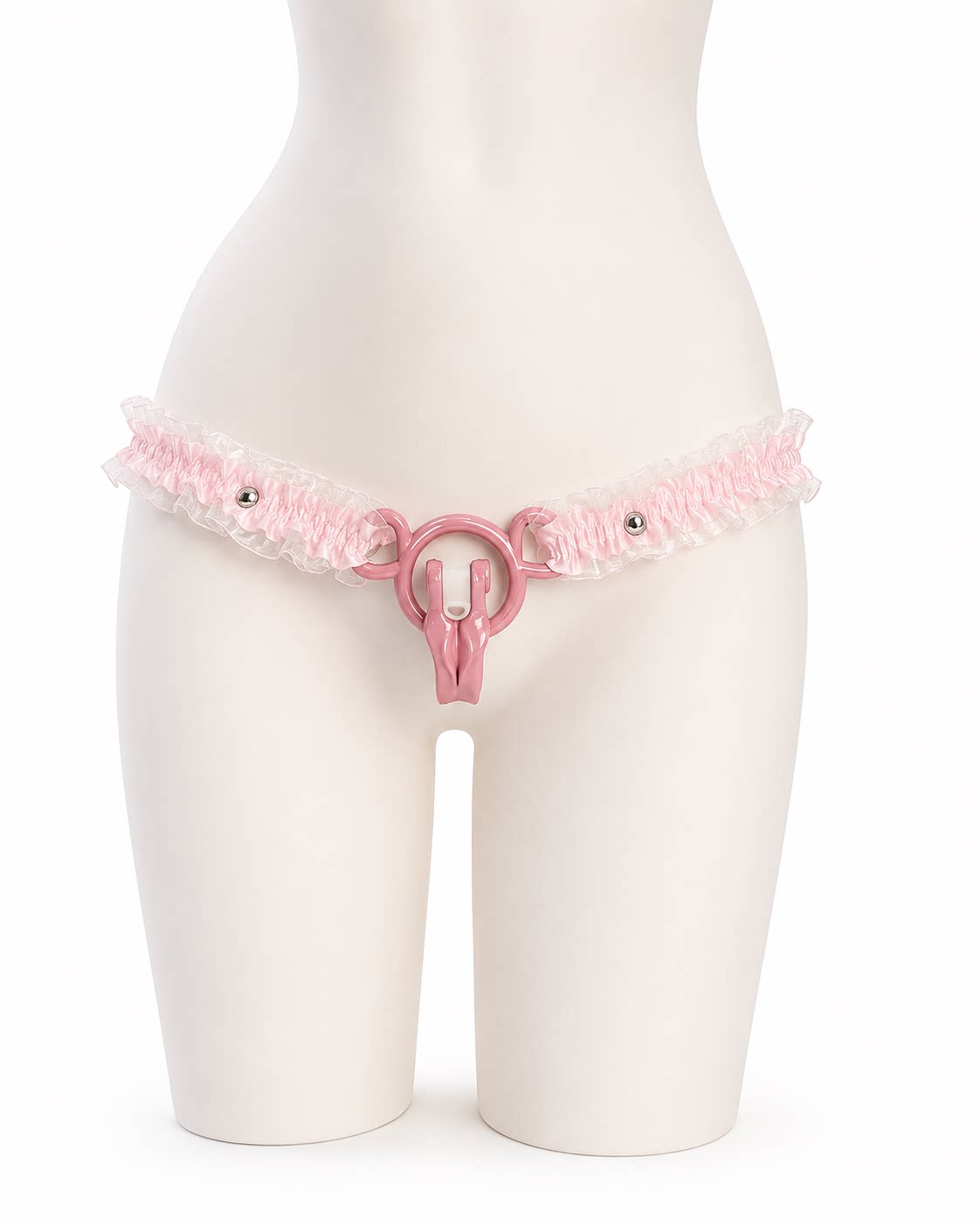 Pinker Spitzengurt am Modell