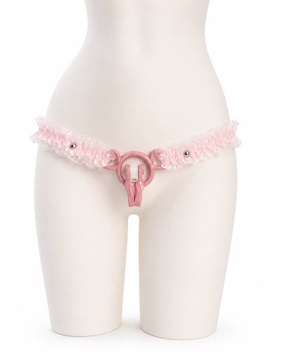 Pinker Spitzengurt am Modell