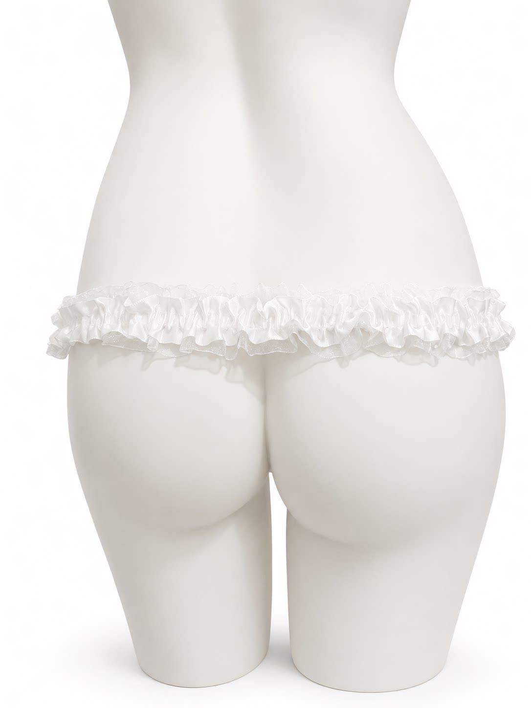 Weißer Spitzengurt von hinten