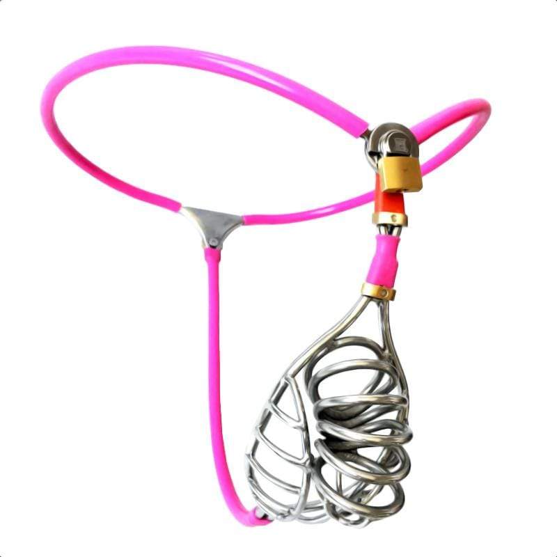 Pinker Gürtel mit Drahtkäfig