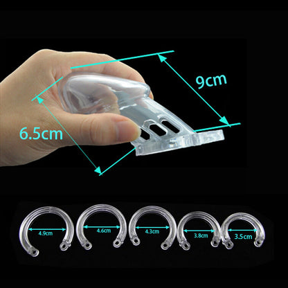 Maßbild mit 9 cm Gesamtlänge, 6,5 cm Innenlänge und fünf Ringen