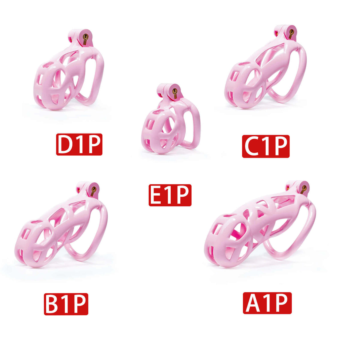 Fünf pinke Mamba-Modelle nebeneinander