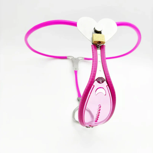 Pinker Gürtel mit Herzverschluss