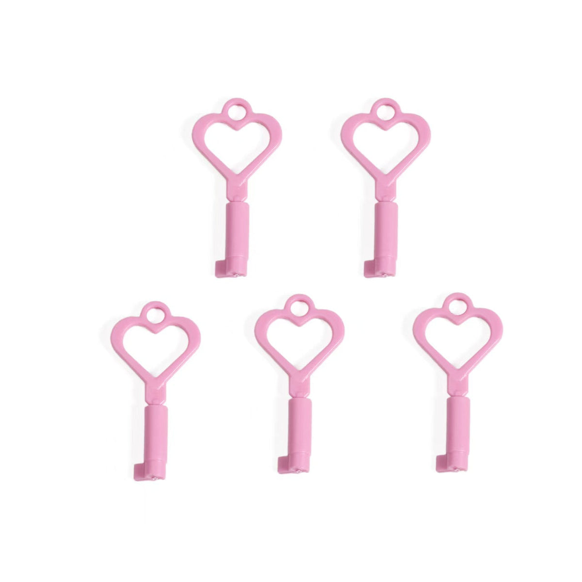 Fünf pinke Kunststoffschlüssel