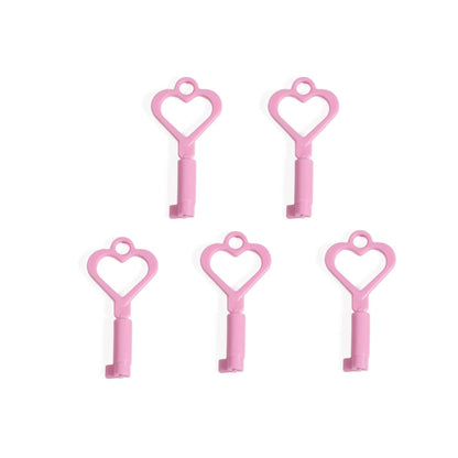 Fünf pinke Kunststoffschlüssel