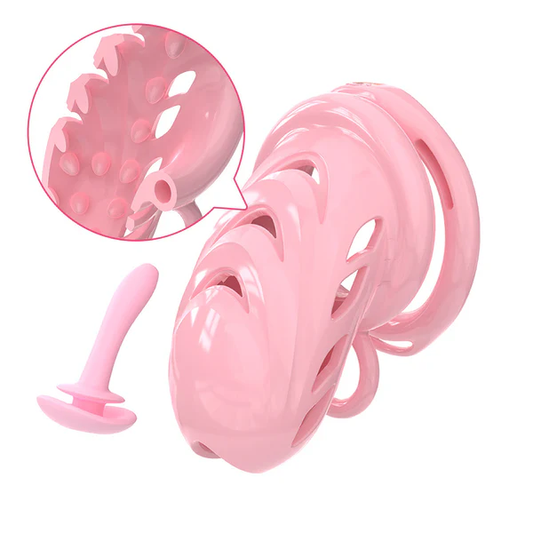 Pinke Hülle mit Detail der inneren Noppen