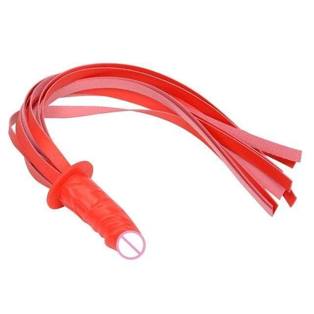 Roter Flogger mit hellen und roten Riemen