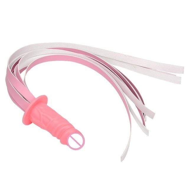 Pinker Flogger mit hellen und pinken Riemen