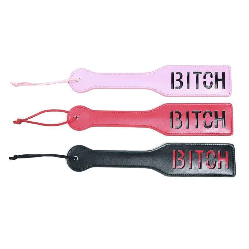 BITCH-Motiv in Pink, Rot und Schwarz