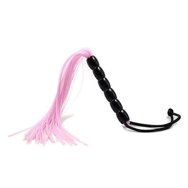 Pinker Gummi-Flogger mit schwarzem Griff