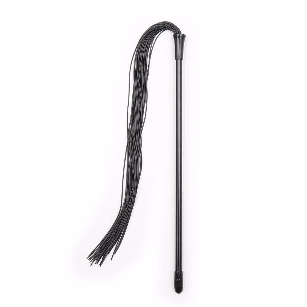 Schwarzer Silikon-Flogger mit langem Stab
