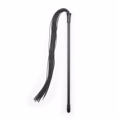 Schwarzer Silikon-Flogger mit langem Stab