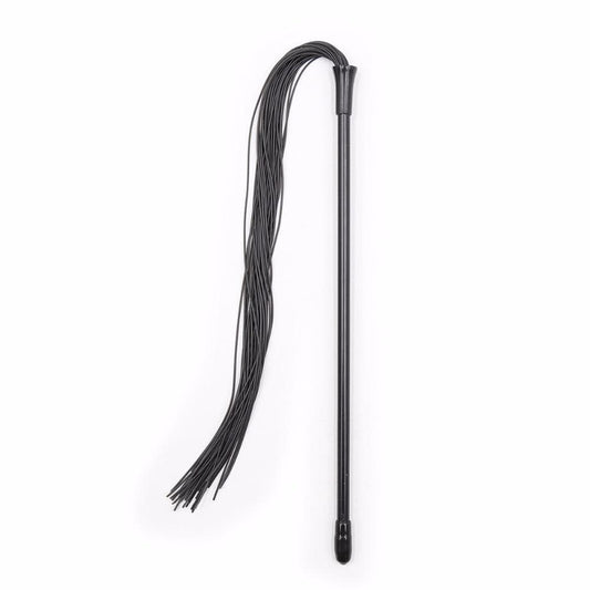 Schwarzer Silikon-Flogger mit langem Stab