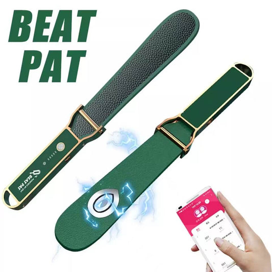 QIUI Beat Pat mit Vorderseite, Rückseite und App-Ansicht