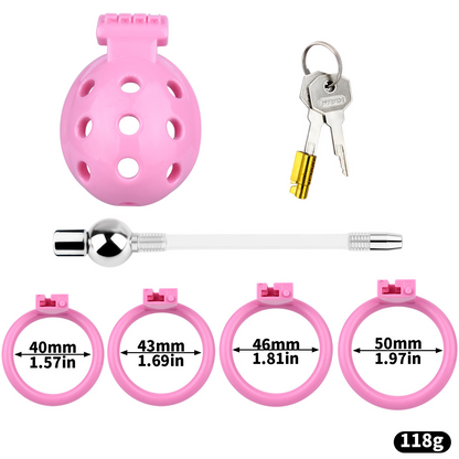 Pinkes Set mit Kugelansatz und vier Ringen