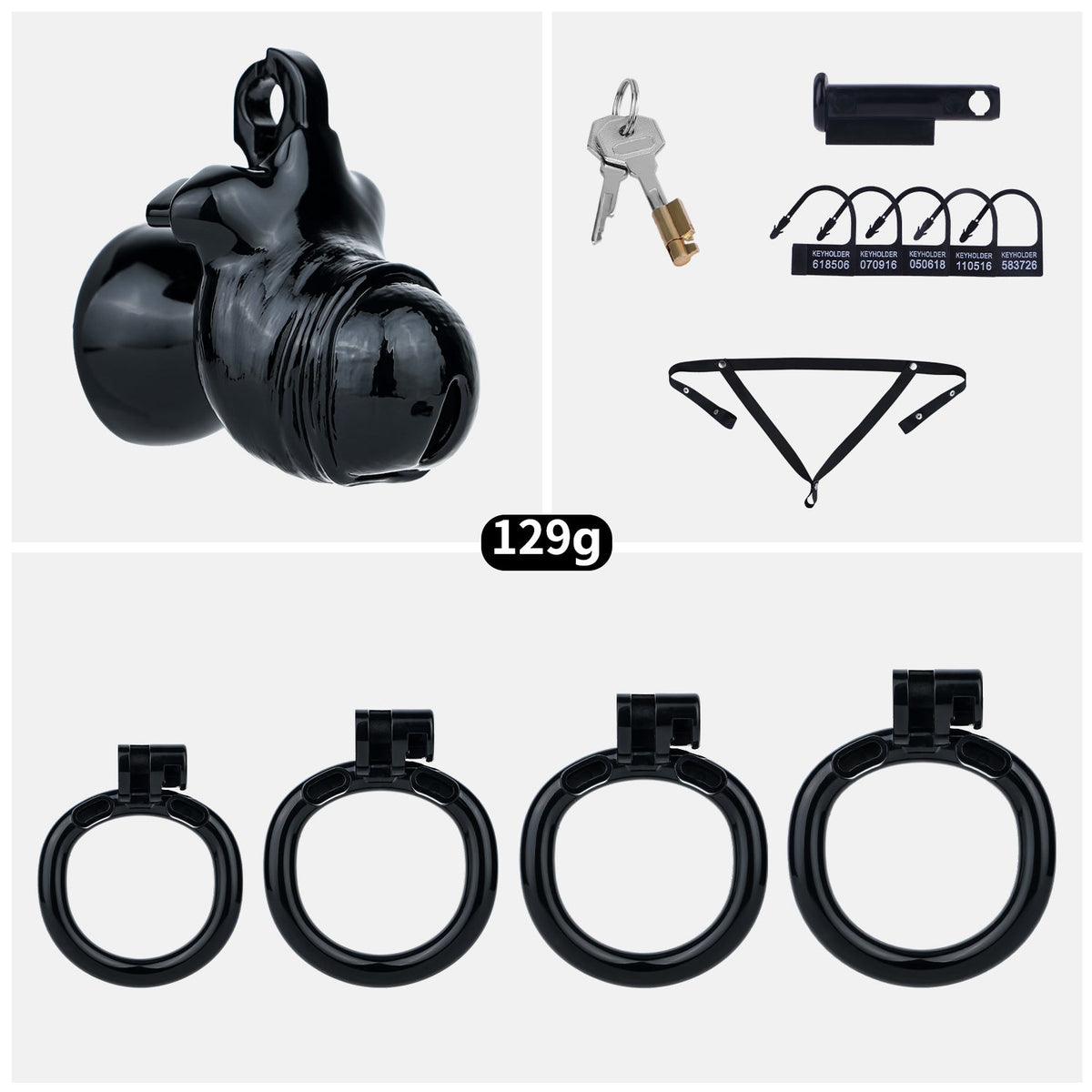 Schwarzes Set mit Haltegurt