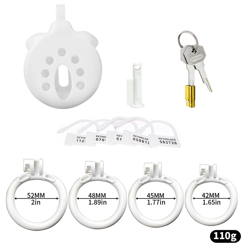 Weißer Käfigsatz mit Ringen und Verschlusszubehör
