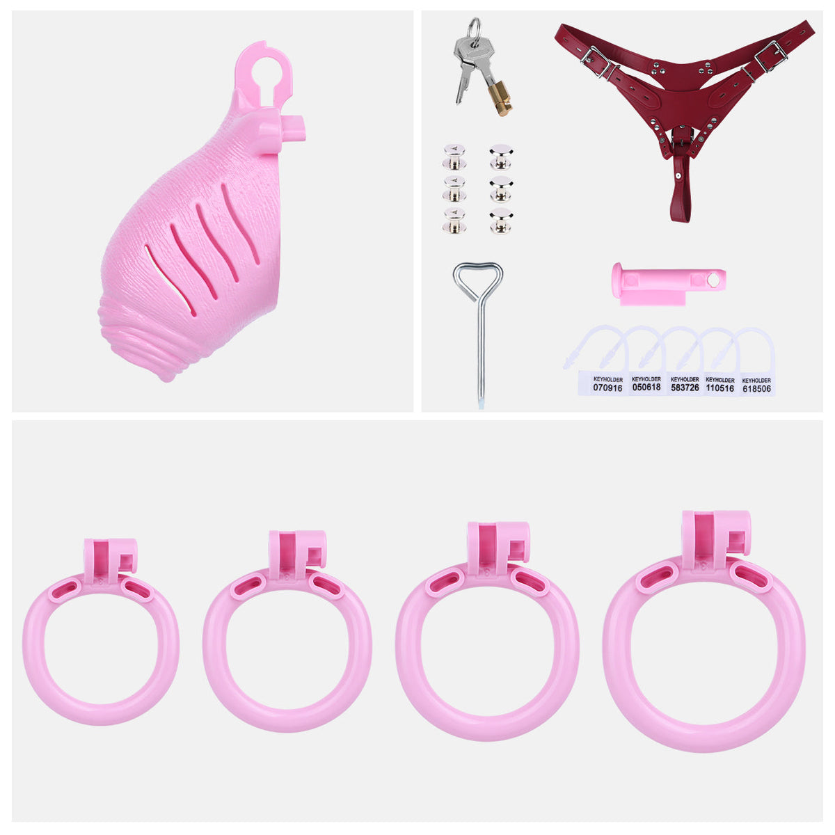 Pinkes Set mit rotem Haltegurt
