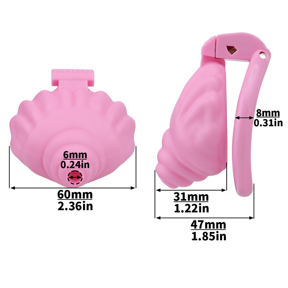 Maße der pinken Muschelfront