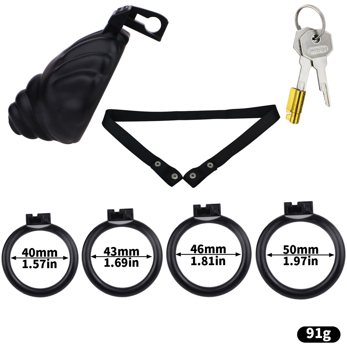 Schwarzes Set mit Haltegurt