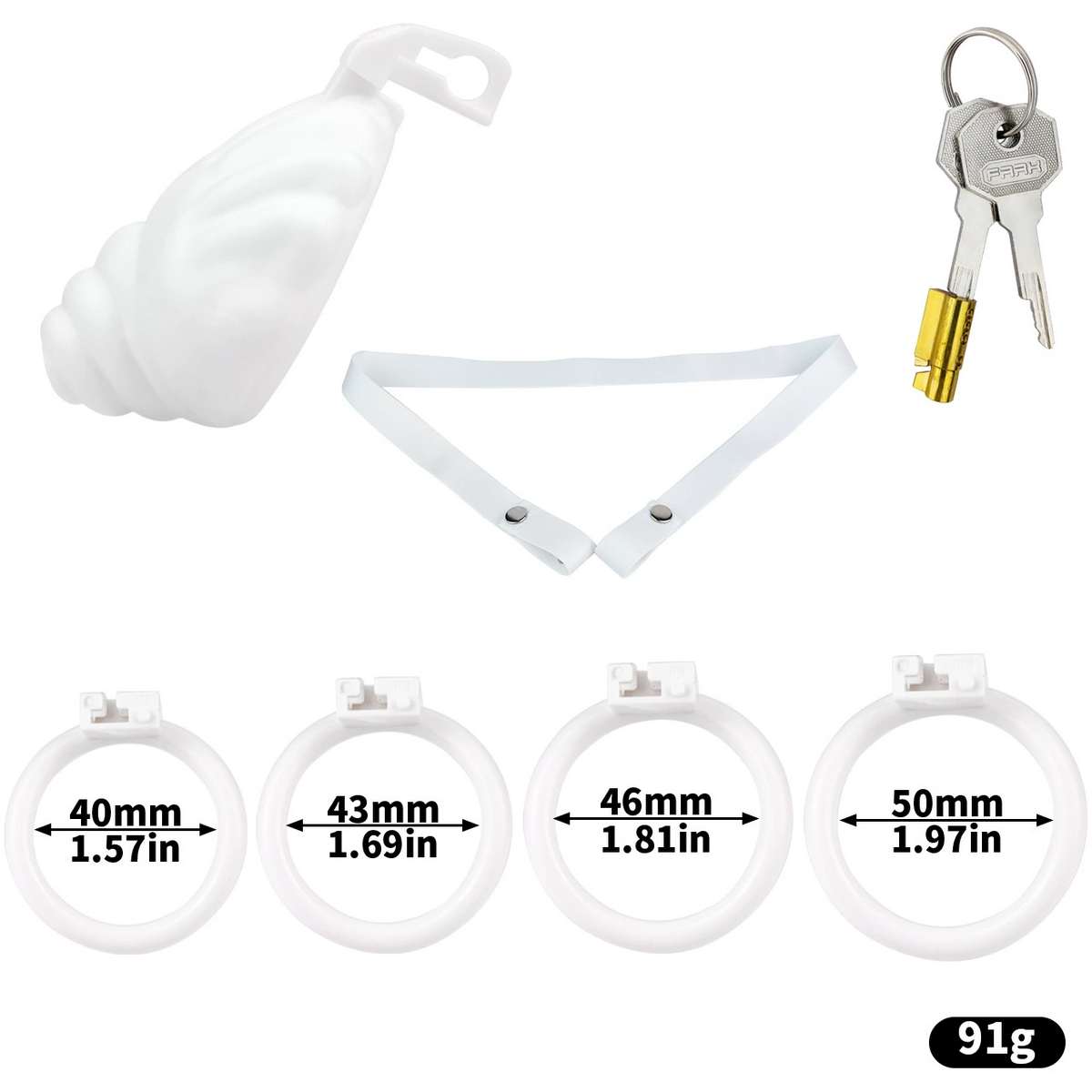 Weißes Set mit Haltegurt