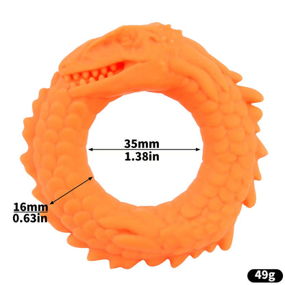 Orangefarbener Drachenring mit Maßen