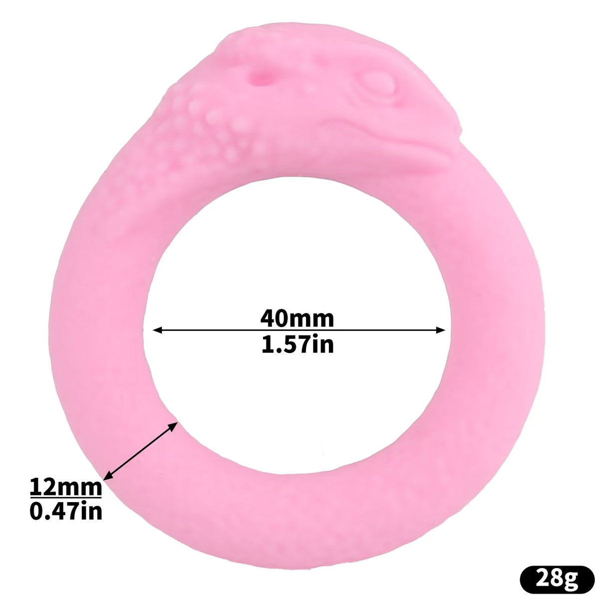Maße des Rings mit abgerundetem Tierkopf