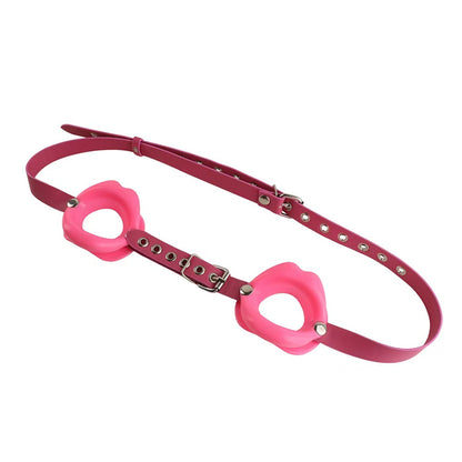 Pinkes Brustharness mit Silikonlippen
