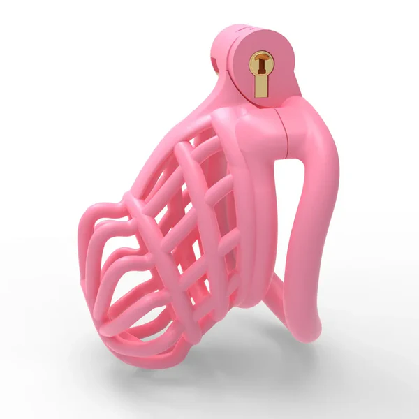 Pinker Gitterkäfig mit gebogenem Ring