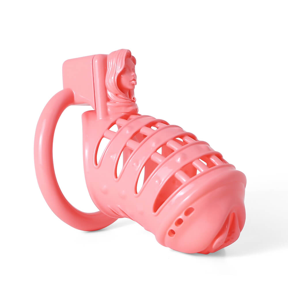 Rückansicht des pinken Käfigs
