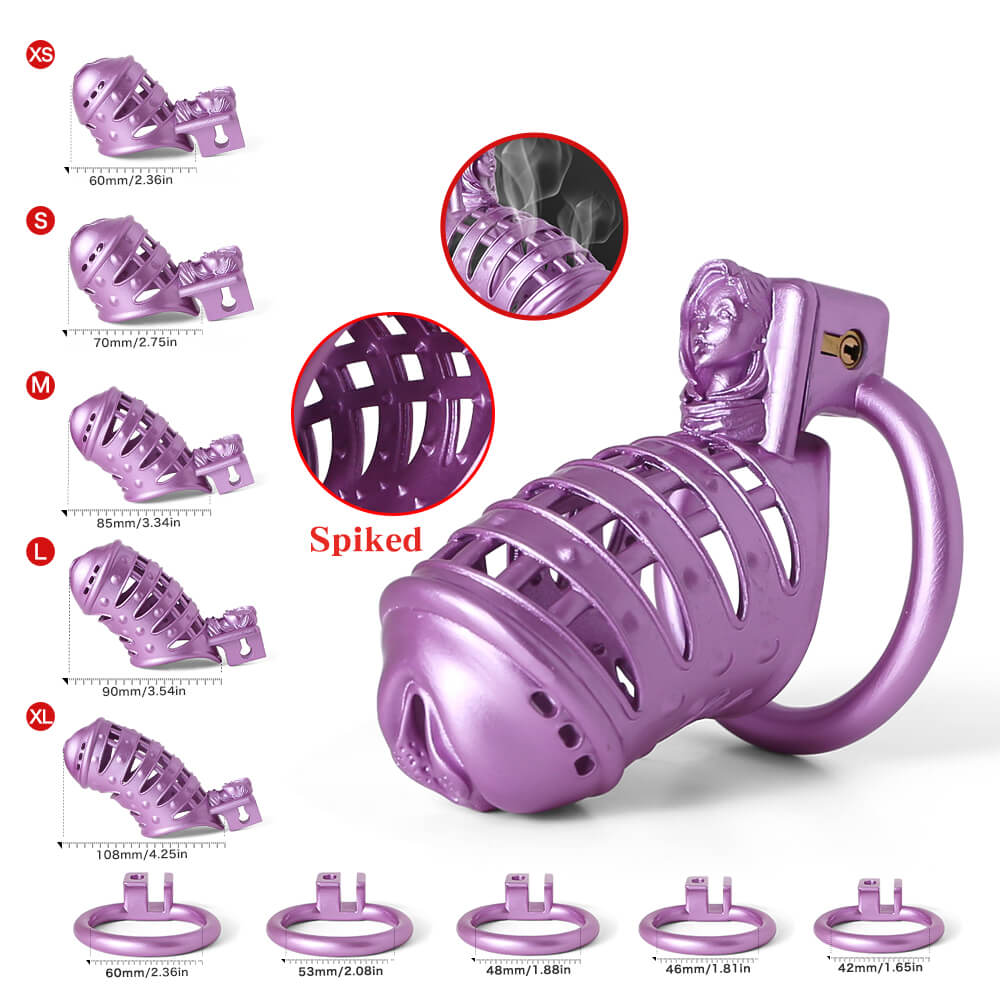 Violetter Sissy Spiked mit Größenübersicht