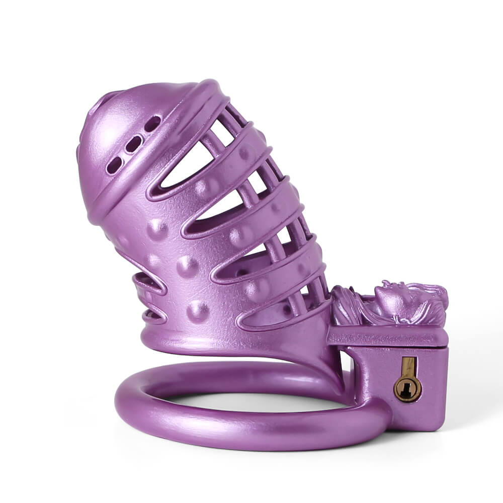 Seitliche Ansicht des violetten Aufsatzes