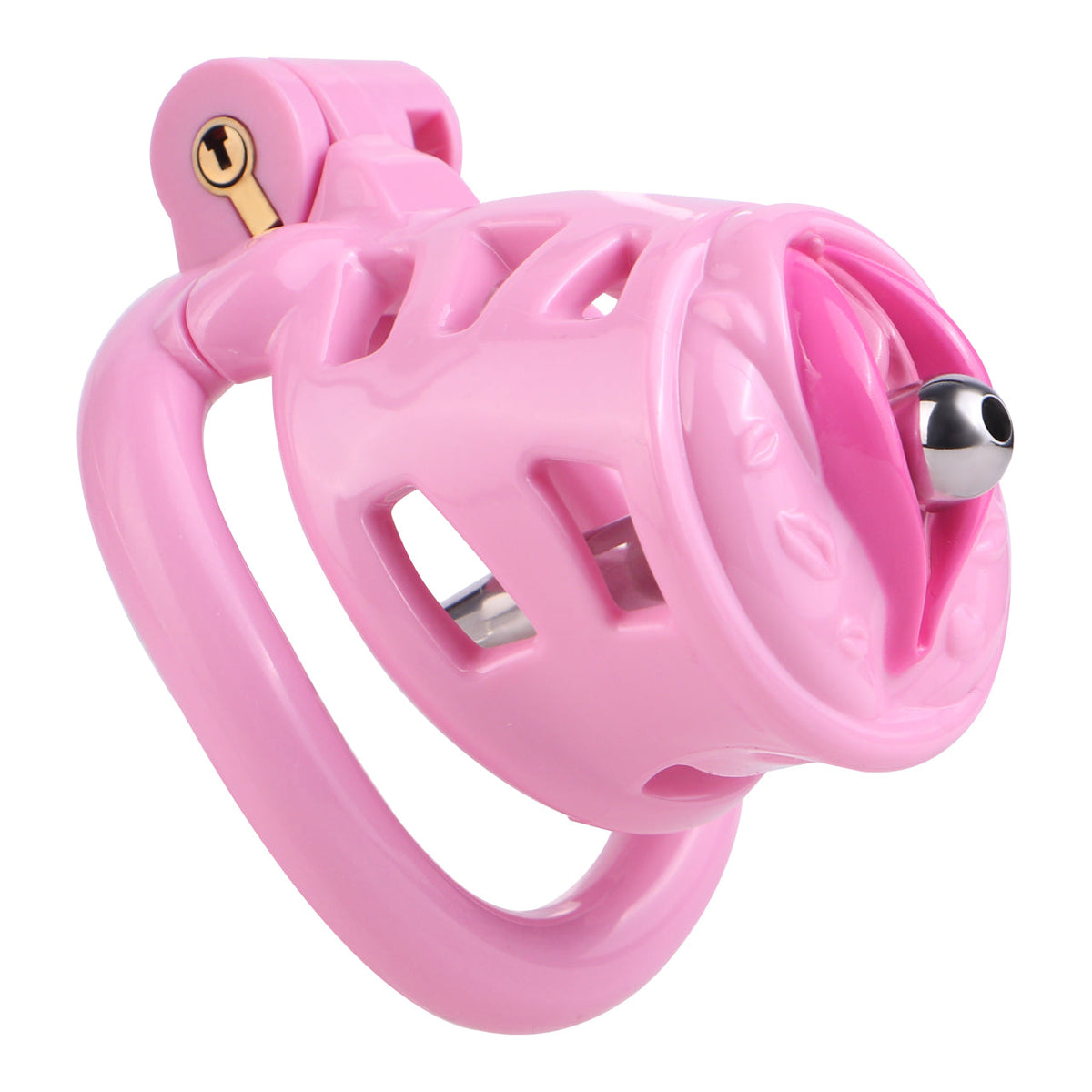Pinke Hülle mit Metalleinsatz