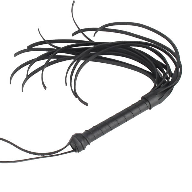 Schwarzer Echtleder-Flogger