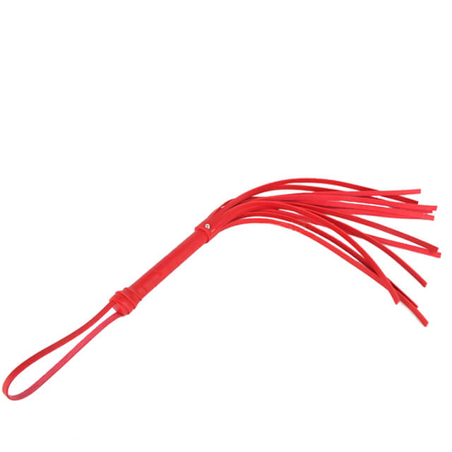 Roter Echtleder-Flogger mit Handschlaufe