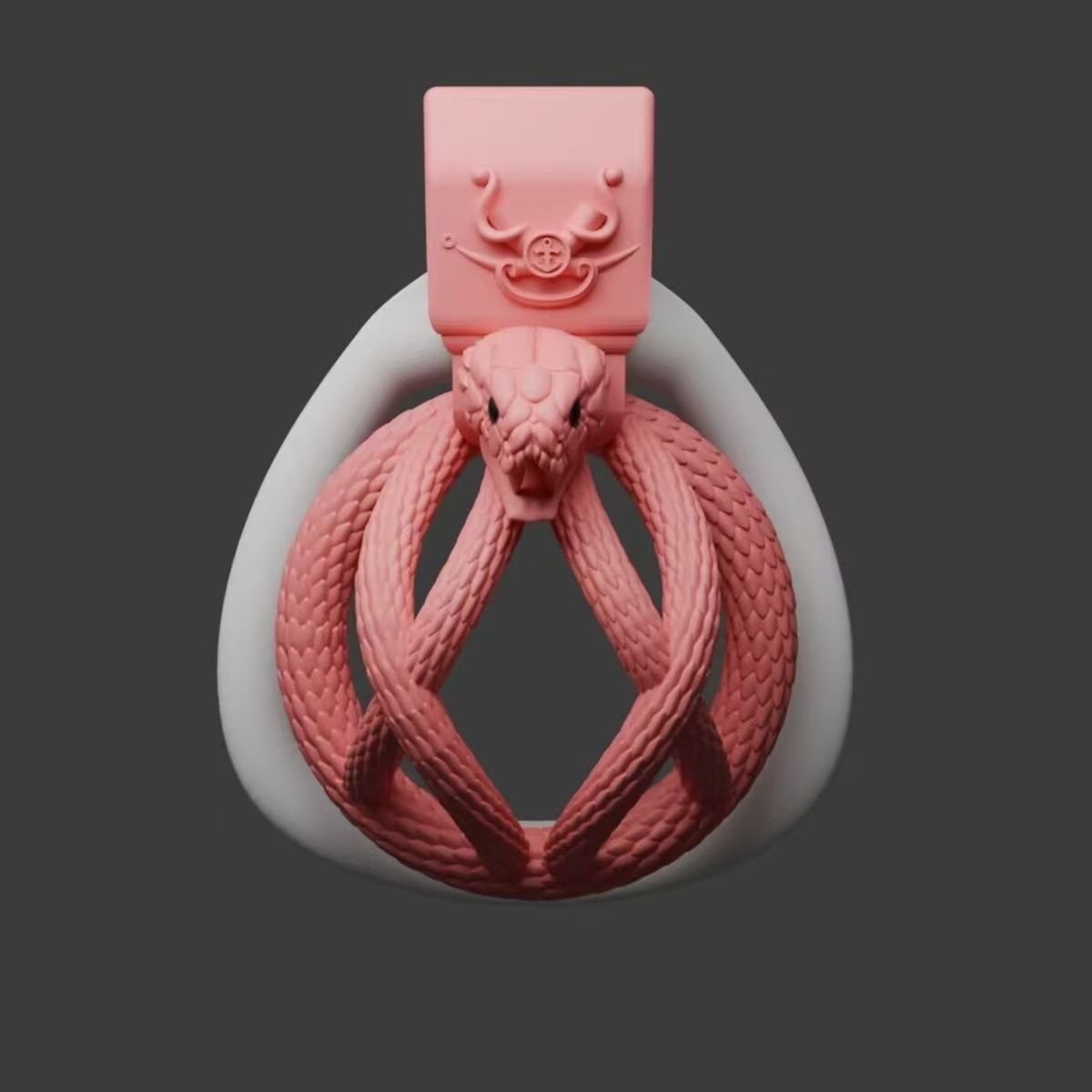 Pinke Schlangenfront von vorne