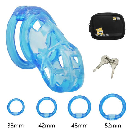 Langes blaues Set mit flachen Ringen