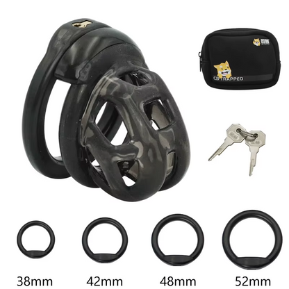Schwarzes Set mit flachen Ringen