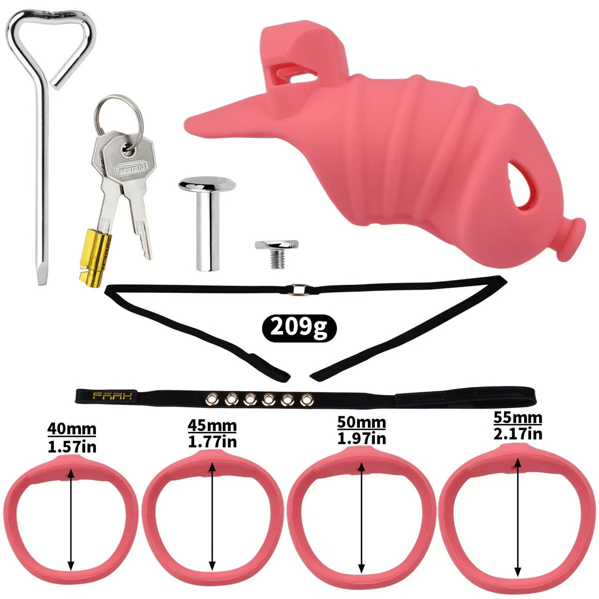 Langes rotes Set mit Haltegurt