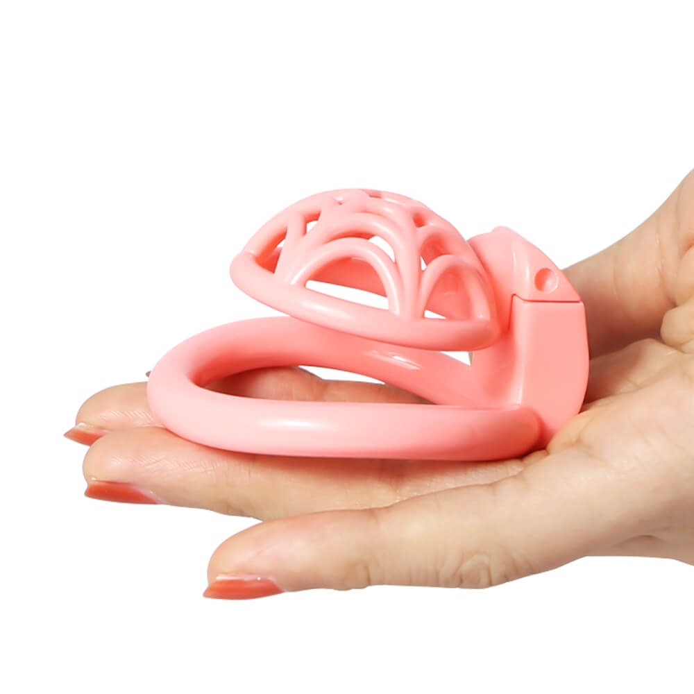 Pinker Spidernet auf einer Handfläche