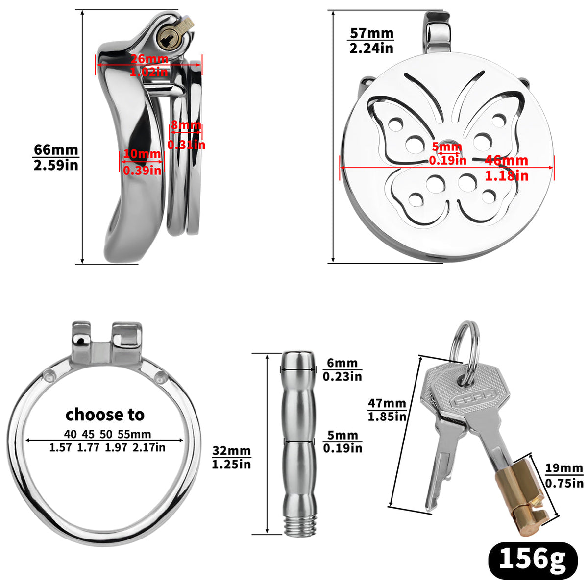 Set mit gebogenem Ring und Metalleinsatz