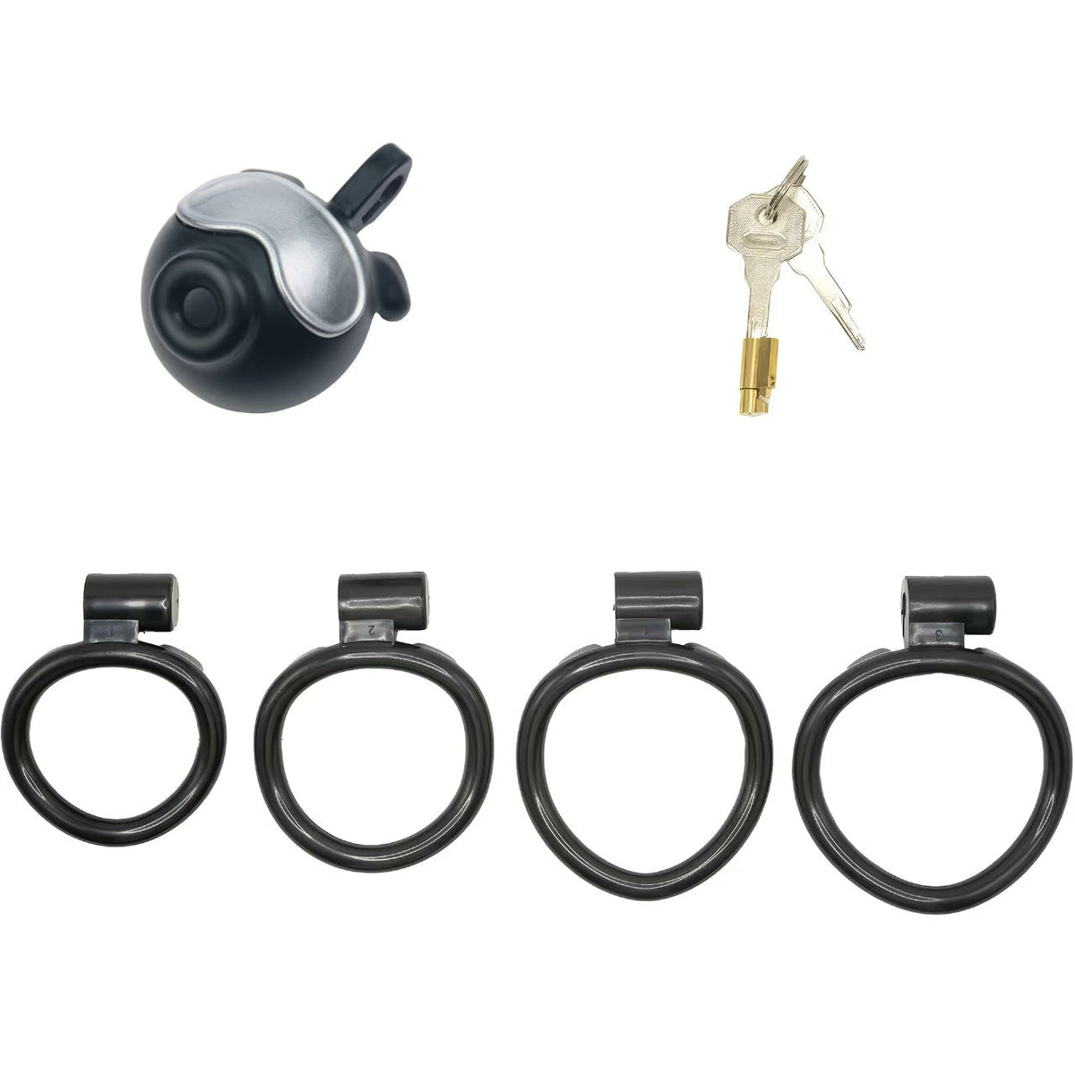 Schwarz-silberfarbenes Set mit vier Ringen