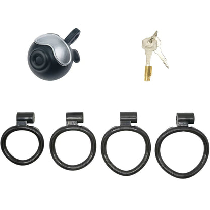 Schwarz-silberfarbenes Set mit vier Ringen